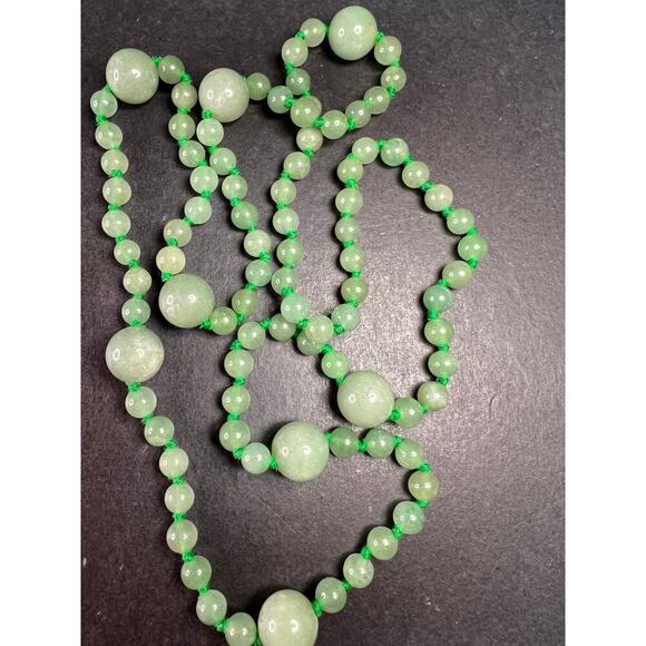 NEW green aventurine endless 30 inch necklace - Picture 8 of 13